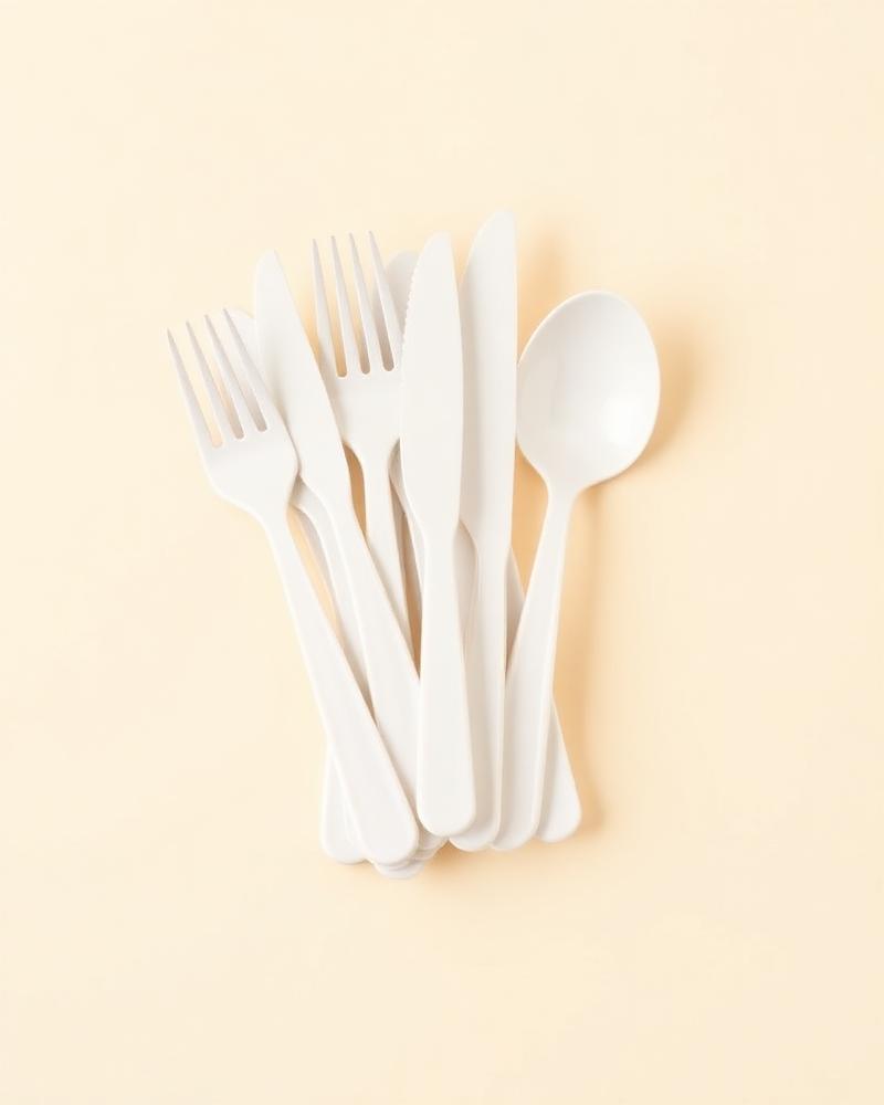 Plastic Cutlery — White